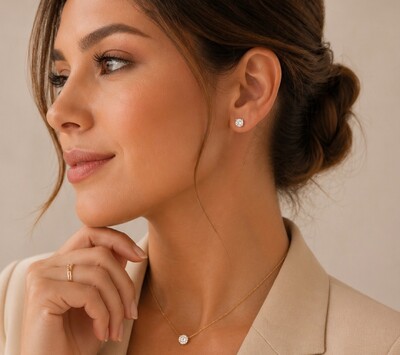 FotoBrinco Solitário Poto de Luz em Rodio