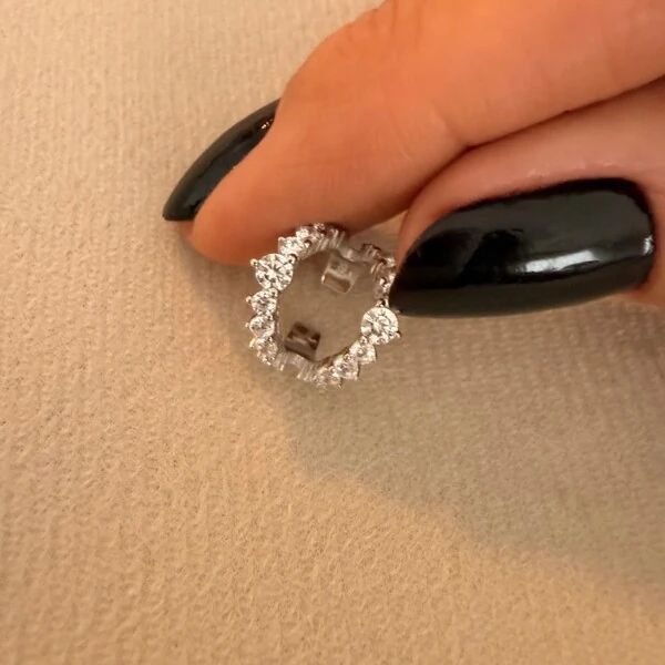 Piercing Fake Duplo C com Zircônias em Prata 925