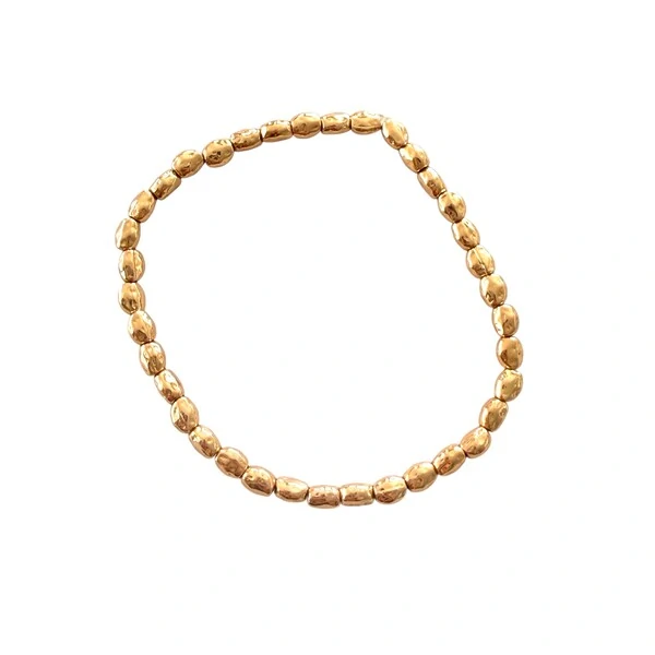 Pulseira Silicone Peças Douradas