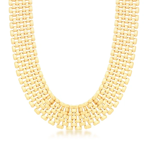 Gargantilha 4 Fileiras de Gomos em Dourado