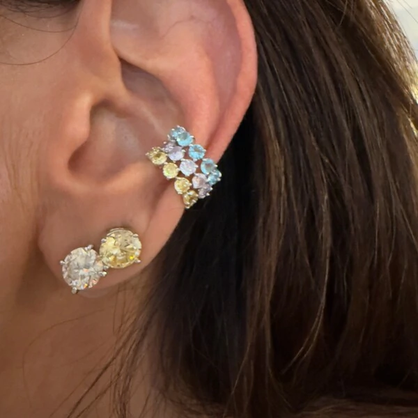 Piercing Fake Pontos de Luz Colors em Prata 925
