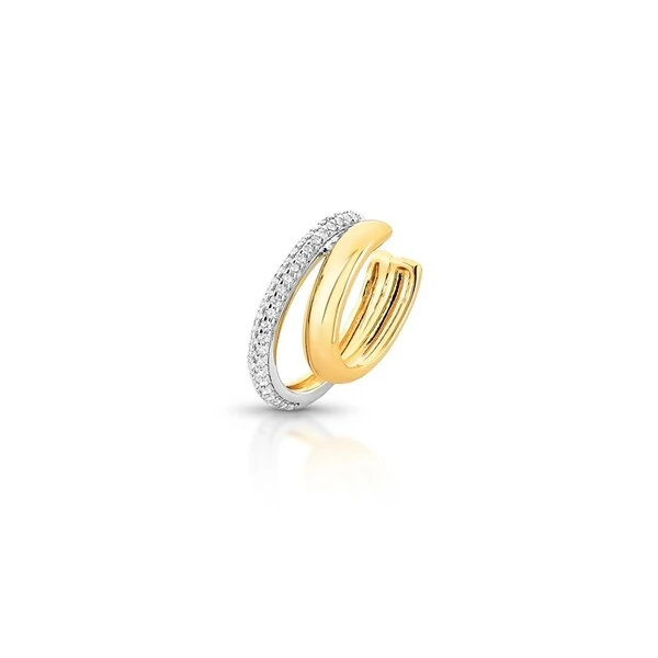 Piercing Fake Duplo, Liso e Cravejado com Zircônias