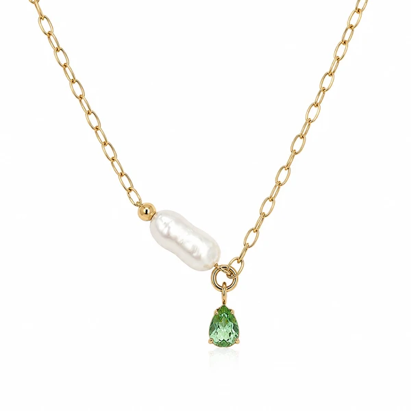 Colar Cartier com Pérola Natural e Gota em Dourado