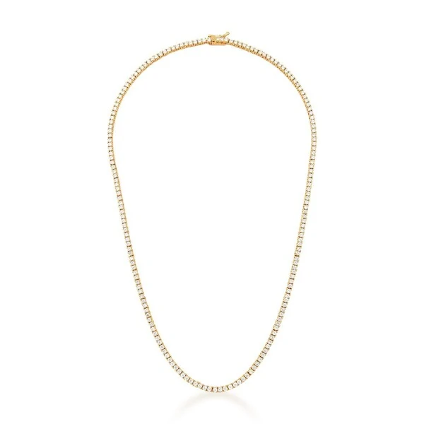 Colar Riviera 2MM Zircônias Caixa Quadrada em Dourado