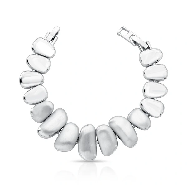 Pulseira Gomos Foscos em Rodio