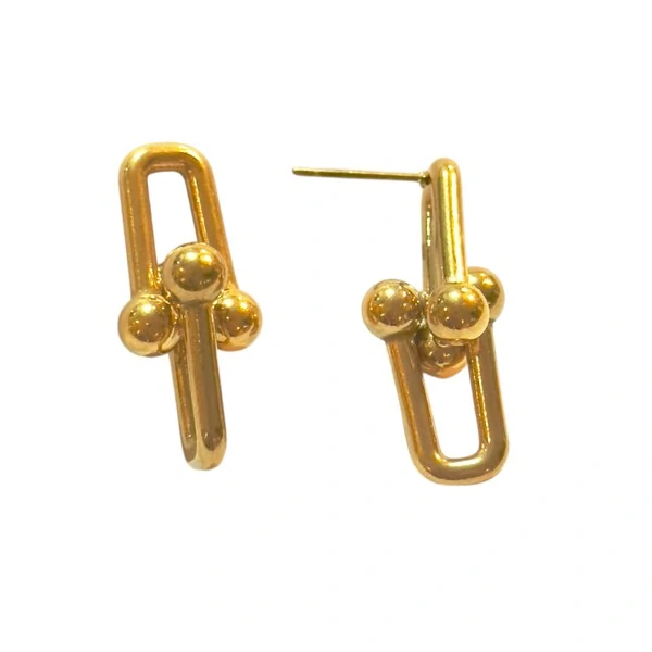 Brinco 2 Clips Dourado em Aço