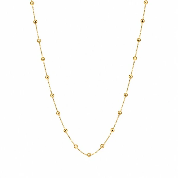 Colar Longo Bolinhas em Dourado
