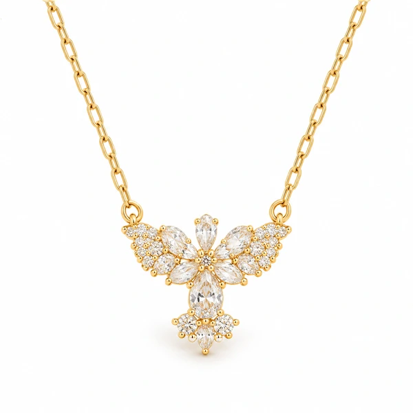 Colar Espírito Santo com Zircônias Corrente Cartier