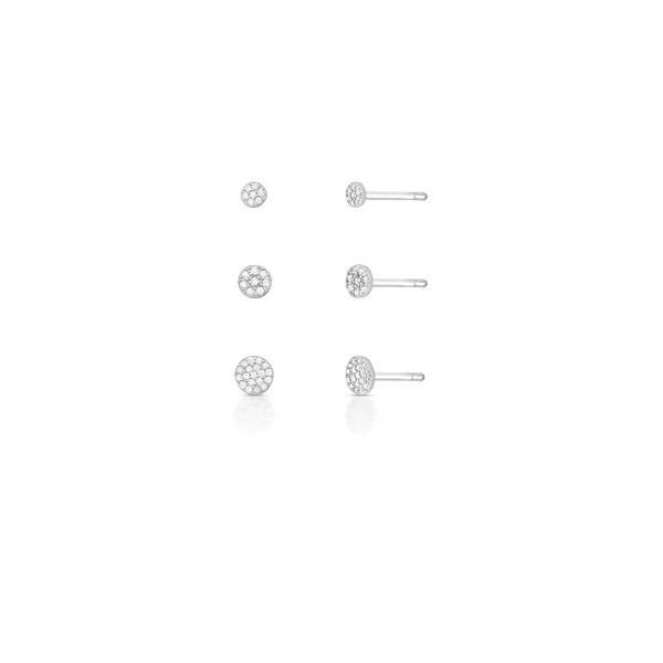 Brinco Redondo Cravejado com Zircônias em Prata 925