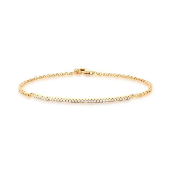 Pulseira Sorriso Cravejada com Zircônias em Dourado