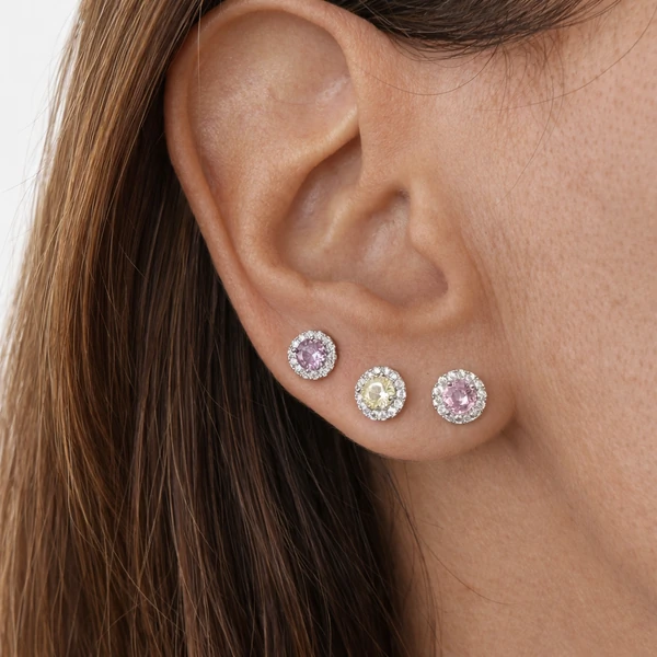 Brinco Princesa Redondo em Ródio