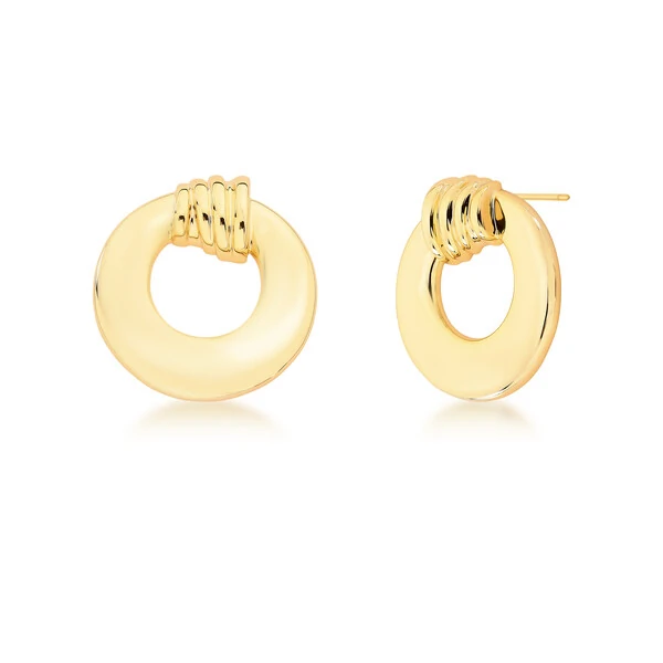 Brinco Círculo Vazado em Dourado