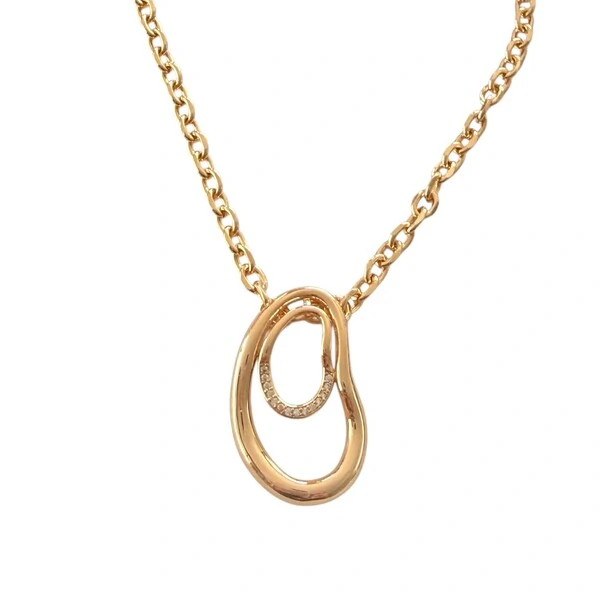 Colar Elos Portugueses com Pingente Orgânico em Dourado