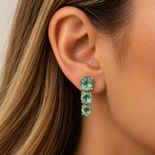 Brinco Earcuff Acqua em Rodio