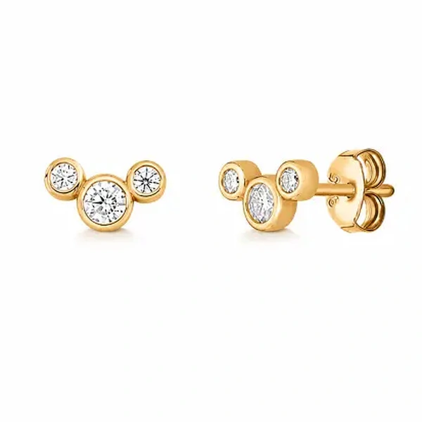 Brinco Moissanite 0.34CT na Prsta 925 com Banho de Ouro 18K