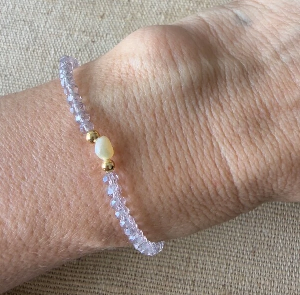 Pulseira Cristal Colors com Pérola Natural