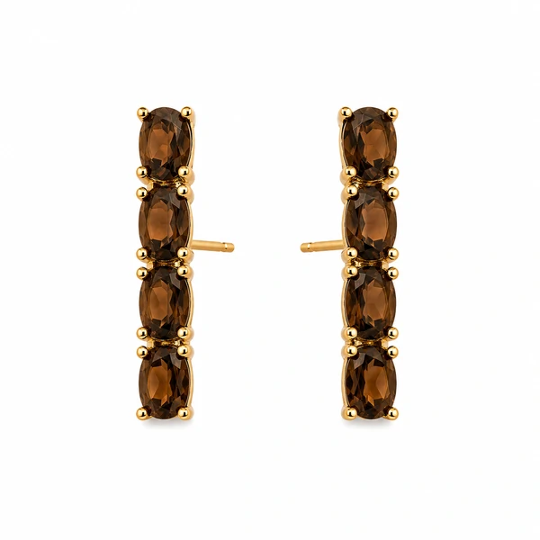 Brinco Earhook Brown em Dourado