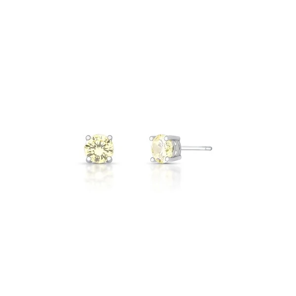 Brinco Solitário com Citrino 2CT 0,8MM em Ródio