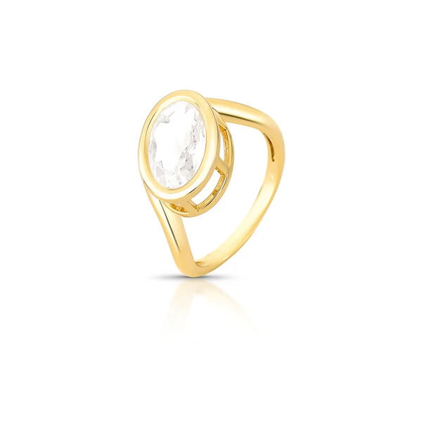 Anel Oval Garra Inglesa em Dourado