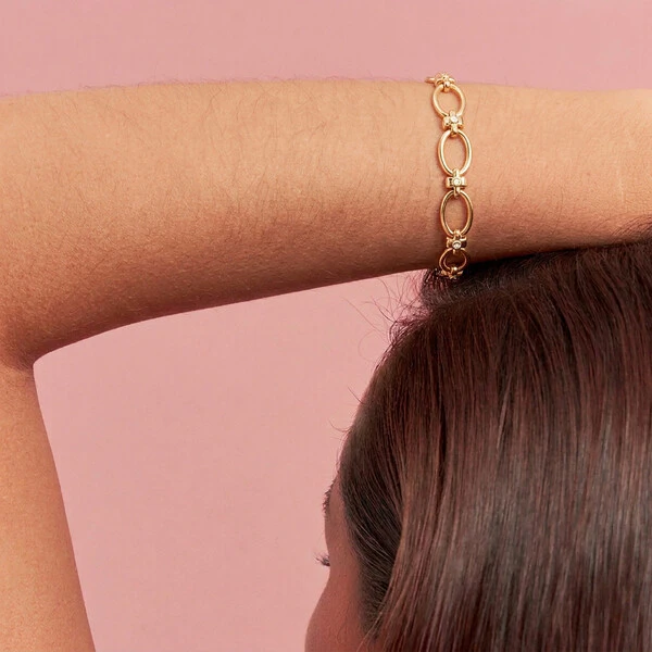 Pulseira Elos Ovais em Dourado
