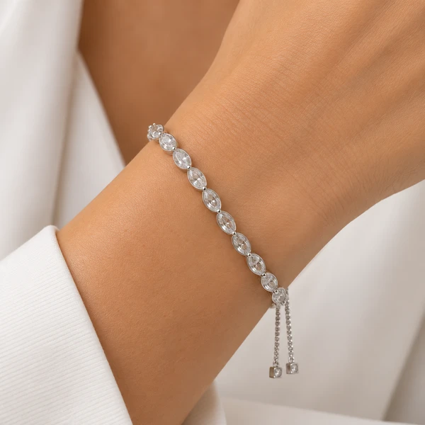 Pulseira Shamballa Riviera em Rodio
