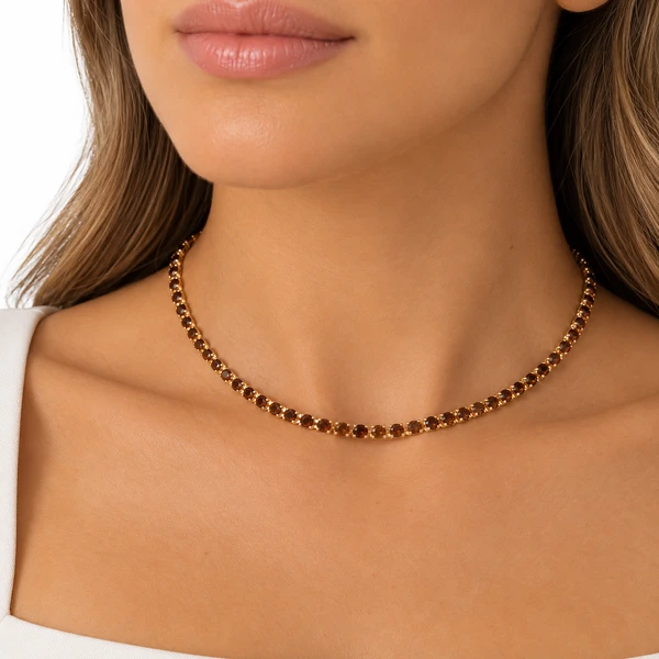 Colar Riviera Brown em Dourado