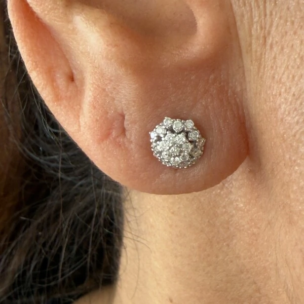 Brinco Moissanite Flor 0,45 CT em Prata 925