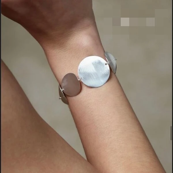 Pulseira Placas Grandes em Ródio