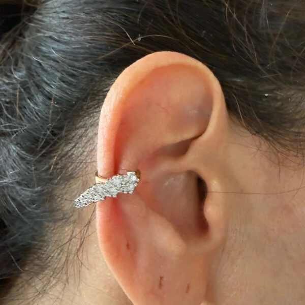 Piercing Fake Asa Cravejada com Zircônias