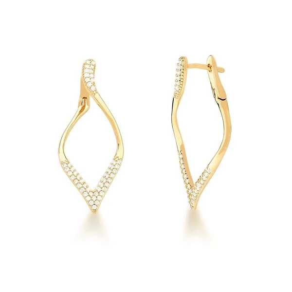 Brinco Argola Cravejada com Zircônias em Dourada