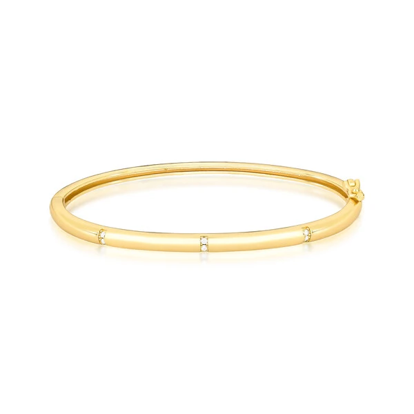 Bracelete com Zircônias Salpicadas em Dourado