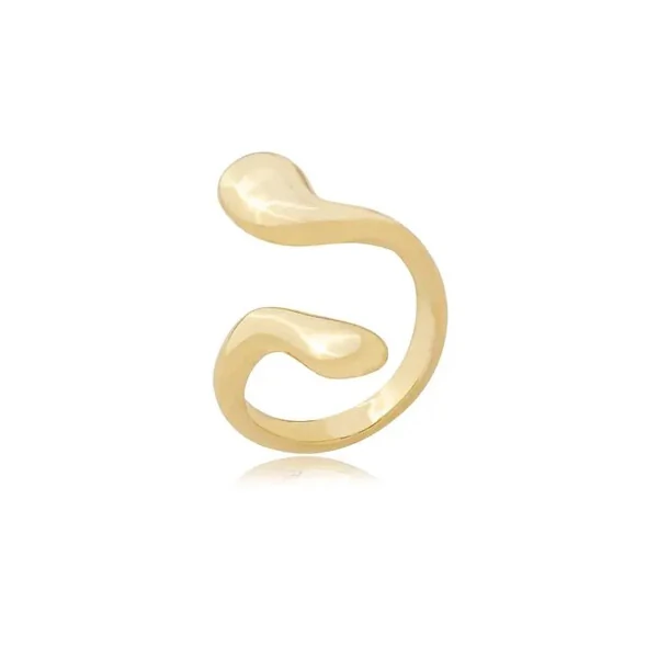 Anel 2 Pontas Laterais em Dourado