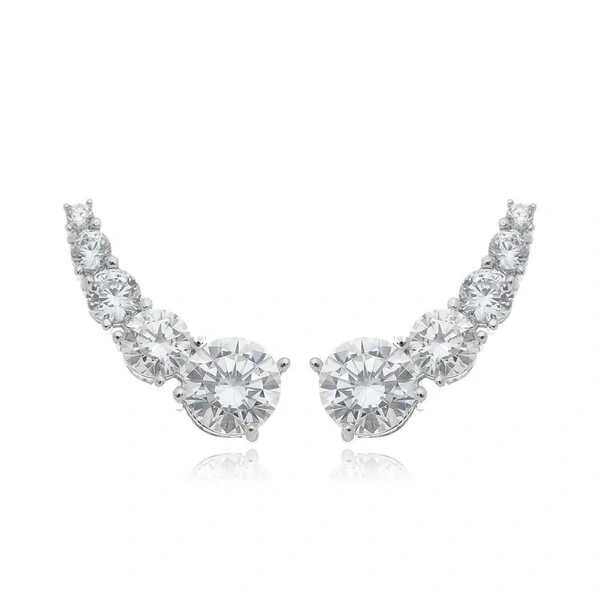 Brinco Earcuff 5 Zircônias em Ródio