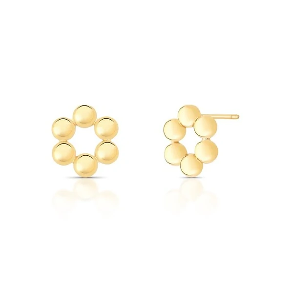 Brinco Círculo Bolinhas em Dourado