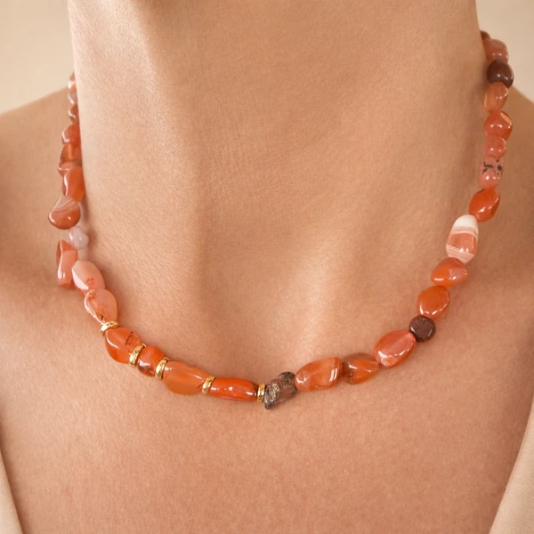 Colar Pedra Natural Quartzo Chakra