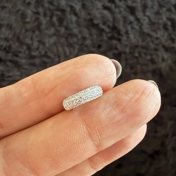 Piercing Fake 1/2 Cana Cravejado com Zircônias em Prata 925