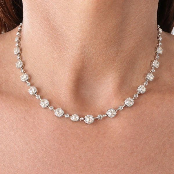 Colar Riviera Princesa Citrinos e Zircônias em Ródio