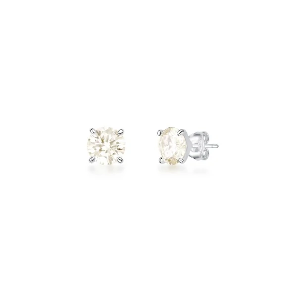 Brinco Solitário Moissanite 8,0 mm 2ct em Prata 925