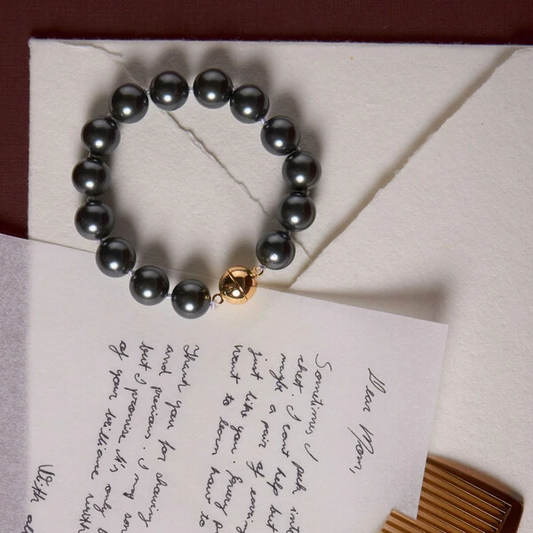 Pulseira Pérola Shell Cinza