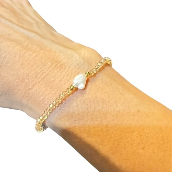 Pulseira Cristal Colors com Pérola Natural