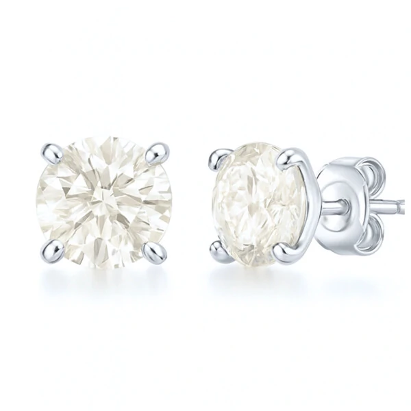 Brinco Moissanite 10MM 4CT em Prata 925