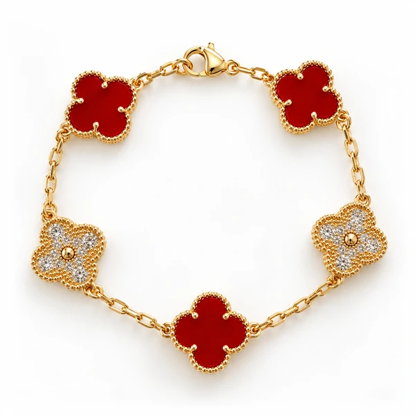 Pulseira Trevos em Dourado