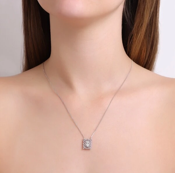 Escapulário Espírito Sto e Cruz em Ródio