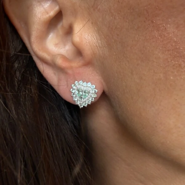 Brinco Coração Princesa em Prata 925