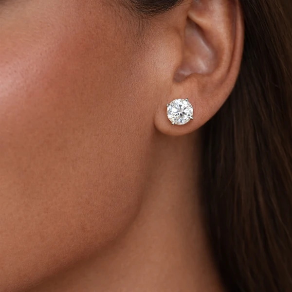 Brinco Moissanite 7,5MM 3,0CT em Prata 925