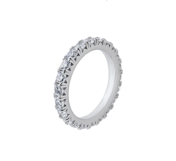 Aliança Inteira Zircônia 4MM em Rodio
