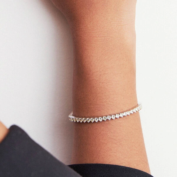 Pulseira Riviera Moissanite 3MM 0,1CT em Prata 925