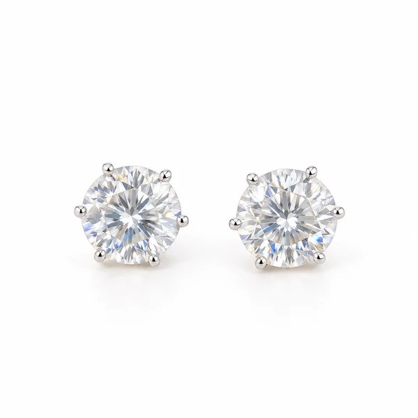 Brinco Moissanite 2CT na Prata 925