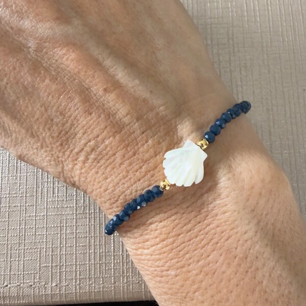 Pulseira Cristal com Conha Madreperola