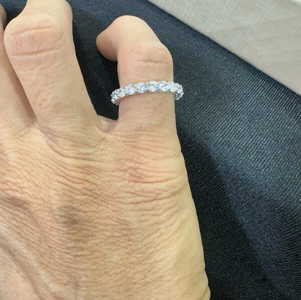 Aliança Inteira 4 Garras 3MM Zircônias em Prata 925